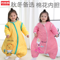  Baby sleeping bag Childrens spring and autumn thin section pure cotton four seasons universal section split leg children baby middle and large children anti-kick quilt