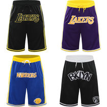 Summer basketball shorts mens sports five-point pants over the knee basketball pants Lakers embroidery label quick-drying thin casual training pants