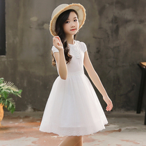 Super foreign style girl dress 2019 new summer middle and large childrens thin super fairy puffy skirt little girl casual skirt