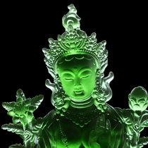 Green Tara Guanyin Bodhisattva Buddha Statue Ornament Buddhist Hall Living Room Home Dedicated Nepalese Ancient Glass Tantric Buddha Statue