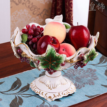 Real-style fruit pan field ceramic living room Ceramic Living Room Fruit Pan Family Residence Ornament Pendulum Practical Wedding Gifts