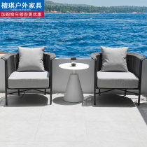 Nordic outdoor sofa terrace Minjuku hotel Fujii Courtyard Villa Balcony Single Double Digit Sofa kit Composition