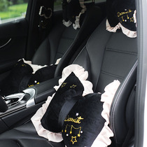 Autumn and winter cute bow pillow lumbar cushion lumbar cushion cosmetic bag shoulder strap Car headrest Car pillow neck pillow