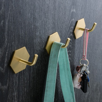 Nordic Style Nail-Free Hooks Genguan Wall-mounted Creative Hood Hook Brass Light Lavish Golden Free of perforated Decorative Wall-mounted