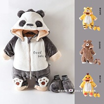 South Korean newborn baby one-piece clothes cotton clothes autumn and winter clothing newborn baby outside huddling and climbing clothes clip cotton
