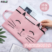 Production inspection data storage bag pregnant women multifunctional portable pregnant mother pregnancy test bag cute file bag large capacity pregnancy list file bag zipper handbag canvas Oxford cloth storage Book B Super a4