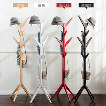 Real wooden coat rack ornaments home room corner practical floor clothing store combination creative storage hangers