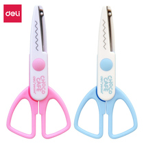 Able 95373 children fun floral lace scissors cute serrated wavy ripples safe without sharp scissors floral student stationery supplies