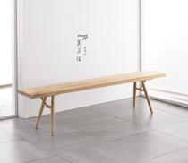 Nordic creative furniture solid wood bench simple shoe change stool log stool home dining stool personality long stool