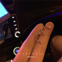 Niche cold wind ins ~ sleep without picking earrings Sterling silver simple women small earrings 2021 new trend mini