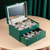 New double-layer 20-digit watch box with sunroof watch jewelry storage box hand string box large-capacity watch collection box
