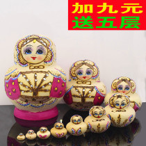 Matryoshka Matryoshka 10-layer featured pure hand-painted crafts Basswood childrens holiday gift 007