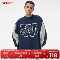 (WUT official store) Texture Aesthetic Series Enthusiastic English flocked cotton 400g sweater Xinjiang Cotton