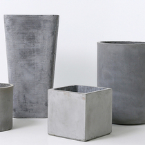 Simulation cement flowerpot bamboo woven glass fiber reinforced plastic metal stainless steel flower art creative home furnishings Nordic style