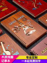 a5 Coil Ben Loose-leaf Minimalist Personality Creative Retro Wind Notepad Subwoody WOOD COVER HARDSHELL NOTEBOOK BUSINESS Courtesy Office Double Helix Coil Benson Support Custom Logo