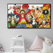 One Piece family portrait cross stitch 2020 new thread embroidery living room cartoon animation Luffy hand-embroidered full embroidery
