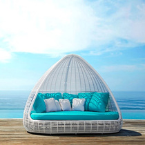 Outdoor Leisure Upscale Rattan Bed Pool Beach Large Beach Large Birds Nest Deck Chair Villa Playgrounds Vine Art Sofa