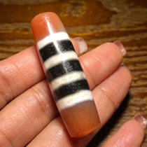 Tibetan style reflux package full of weathered West Asian chalcedony three-color line beads celestial beads necklace pendant