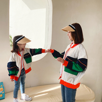 Parent-Child spring coat 2021 New Net red Korean version of foreign style mother womens little girl spring and autumn color coat