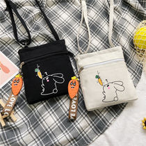 New canvas small bag female shoulder bag student Korean version Joker shoulder bag hipster cute mobile phone bag cloth bag