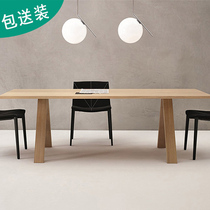 Full Solid Wood Meeting Table And Chairs Combined Solid Wood Staff Chinese Style Training Table Bar Table Meeting Room Long Table Bench