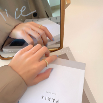 Open adjustable ring female light luxury niche design fashion personality exquisite ins cold wind inlaid Diamond Food ring