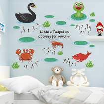 Small tadpole looking for mom fairytale sticker self-glued children room headboard background wall Decorative Wall Stickler placement Idea