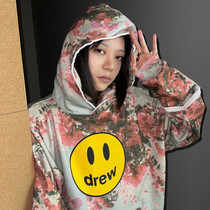 Draw smiley face flower trend loose hip hop Tide brand FOG High Street men and women hem destroy autumn winter sweaters hoodie