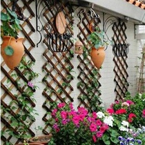Climbing rattan rack embalming wood fence railing outdoor wood flower scaffold telescopic hanging flower pot fixed wall Grape Rack Terrace