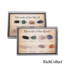 World natural crystal mineral mini specimen ore raw stone gems optional Chinese and English collection display box