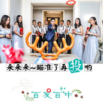 jie qin game props tricky groom groomsman props vote ring annual meeting of the company team building activities antlers tao quan quan