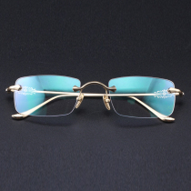 925 pure silver no frame glasses retro myopia eye frames Mens pure titanium glasses frame box Business fit myopia 9041