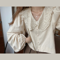 MOBAI style vintage dolls collar shirts womens fall design with a small crowd of gentle sweet and frock sleeve blouses