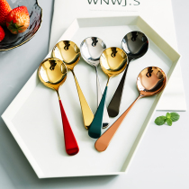 304 stainless steel round spoon cute Korean spoon European Home Children baby food spoon dessert spoon spoon spoon