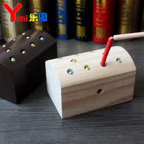 Montessori childrens wooden magnetic catch fishing bug game Baby educational toy Montessori learning early education