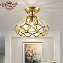 Fujiyuan European all-copper ceiling lamp pure copper corridor lamp aisle porch lamp