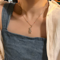 Mechanical rabbit necklace female 2022 new trendy pendant niche design personality long collarbone sweater chain accessories