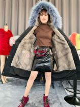 Parker clothing 2019 new actress star with the same whole mink liner parka long fur coat winter