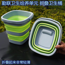 Silicone Folding Bucket sheet Fit Housekeeping Housekeeping Unit Convenient Handle Folding Barrel Telescopic Bucket not easy to break