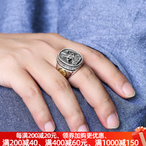 99 Big Bullys life The Buddhas ring pure silver male personality tide male Chinese zodiac sign national wind retro