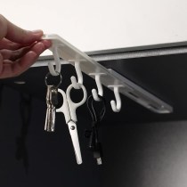 Upside down hook retractable non-marking hole-free cabinet sticky hook upside down storage key small items finishing four row hooks