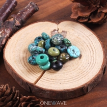ONEWAVE Takahashi non-goros raw ore turquoise ball barrel beads bracelet necklace spacer