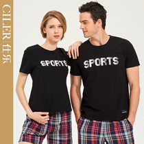 Shile mens T-shirt short sleeve cotton Women summer stretch collar couple sweatshirt breathable base shirt