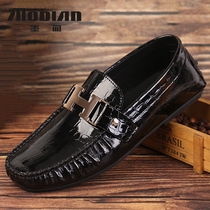 Soybean shoes male leather leather shoes leather sailing boat Lefu shoes driving lazy mens shoes with one foot shoes