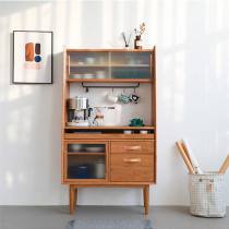 Nordic solid wood sideboard tea cabinet simple modern living room tall wine cabinet storage cabinet kitchen household sideboard