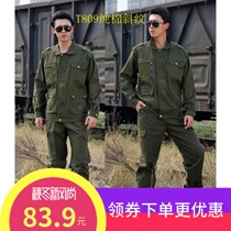 Sharp knife Even pure cotton thickened work suit Male abrasion-proof and burn-proof electric welding steam-repairing multi-pocket labor-to-print embroidered print