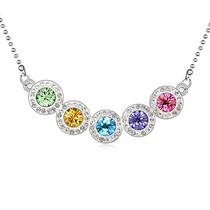 Pacheclina Fashion New Pint Rainbow Sugar Necklace Pendant Water Wave Chain Alloy Women New