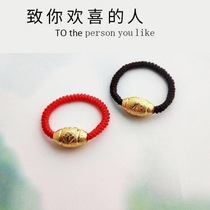 A pair of rings female woven minimalist black red rope handmade lovers ring finger ring forefather not to fall