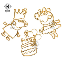 miss small morning diy crystal drop glue uv resin rubber small pig petch metal border gold