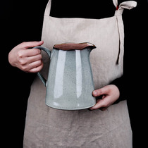 Creative retro pitting ceramic cold water jug Household juice jug with handle Boiling water jug Restaurant large capacity cold water jug